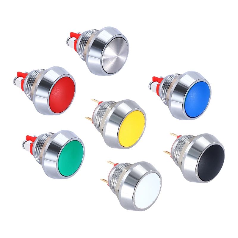 Metal button switches in various colors