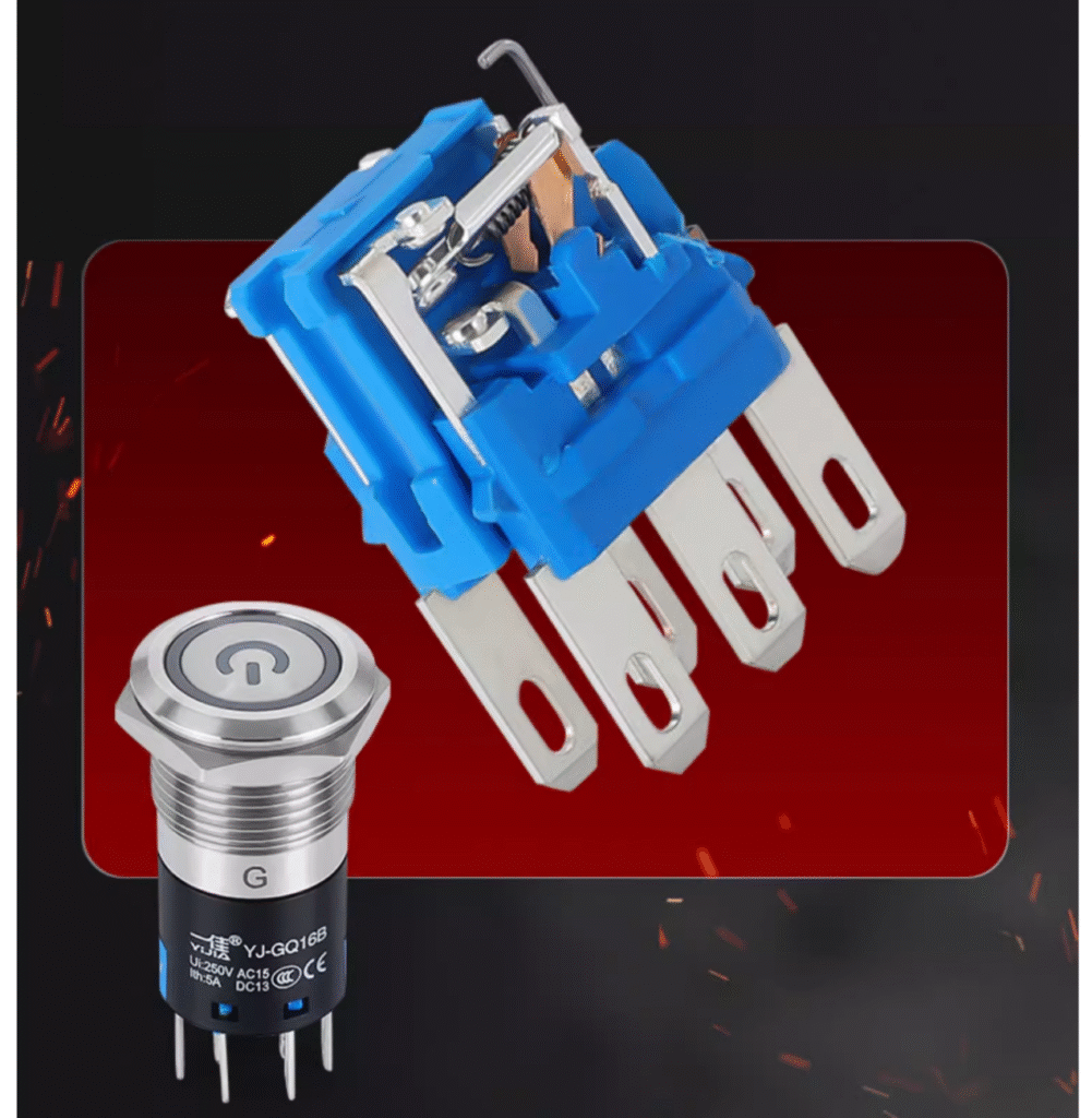 YJ-GQ16B (2NO2NC) metal push button switch 3