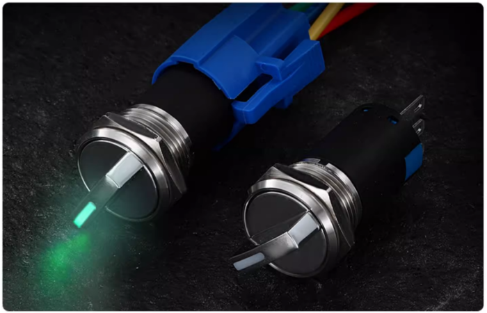 GQ16 Illuminated knob push button switch